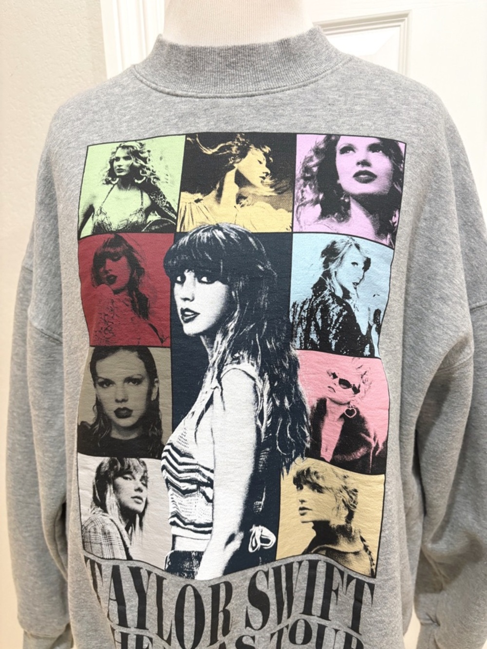 Taylor Swift Grey The Eras Tour Crew Sweatshirt Small - Picture 3 of 5